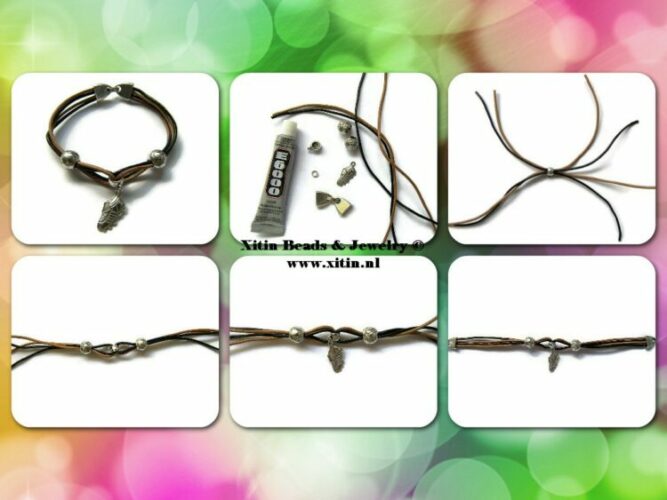 Leren voetbalarmband met kralen DIY tutorial compilatie