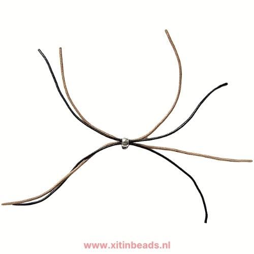 Leren voetbalarmband met kralen DIY tutorial 1