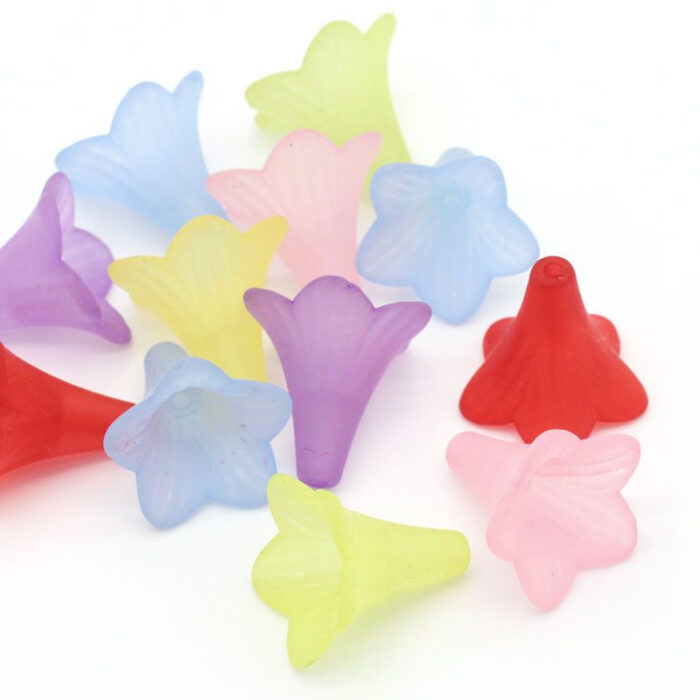 Grote Acryl Bloemen Frosted MIX color  (10st.)