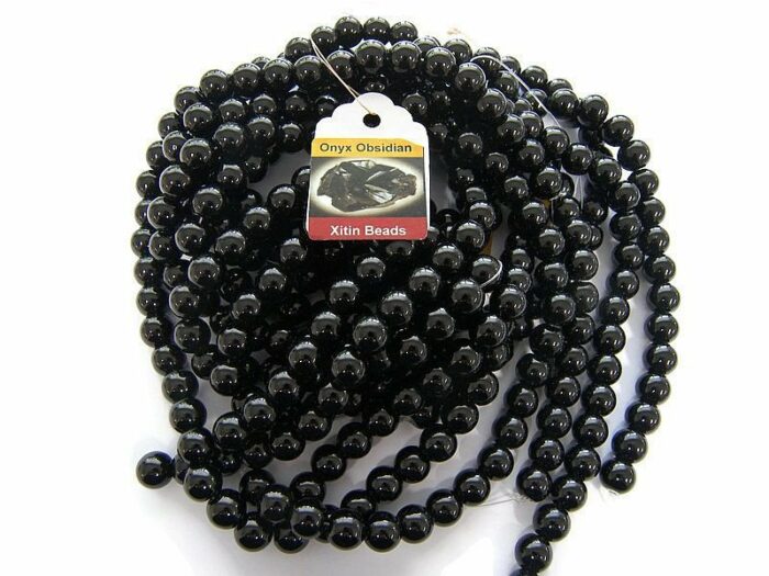 Natural Obsidiaan rond 8mm per streng