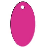 VOORDEEL VERPAKKING 15 stuks Tag Ovaal Fuchsia Groot aluminium