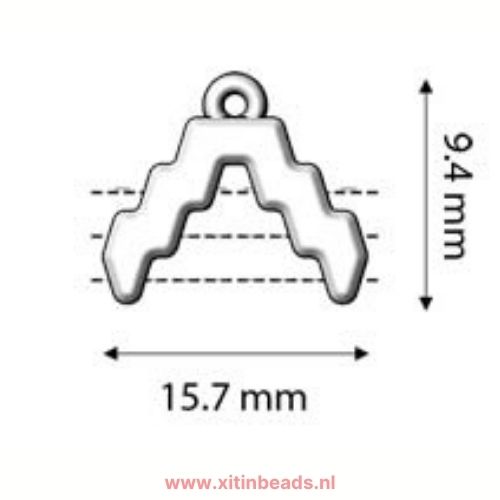 Cymbal Menites eind element met oogje voor superduo kralen (2st.) - Afbeelding 2