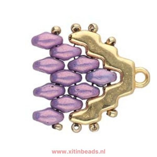 Cymbal Menites eind element met oogje voor superduo kralen (2st.) - Afbeelding 4