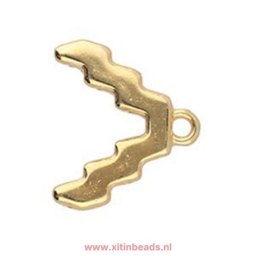 Cymbal Menites eind element met oogje voor superduo kralen (2st.) - Afbeelding 3