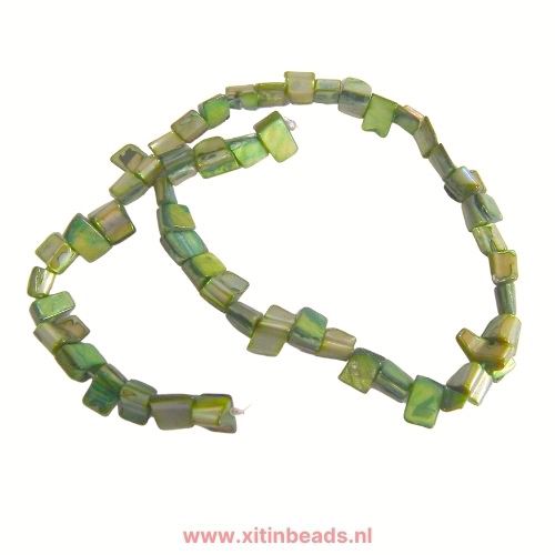 Schelp kralen parelmoer licht groen