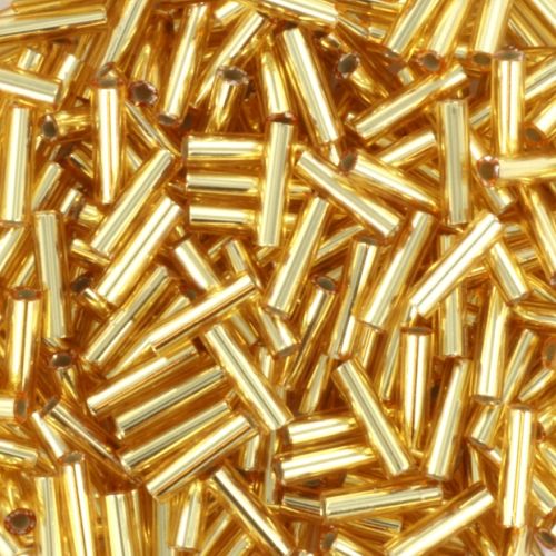 Miyuki Bugles 6mm silverlined gold