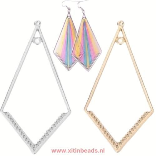 Hanger frame vlieger voor kralen en draad zilver en goud