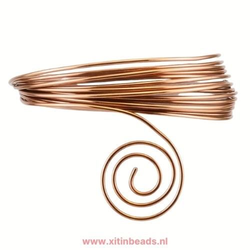 Aluminium draad wire bruin rond brown 0,8mm