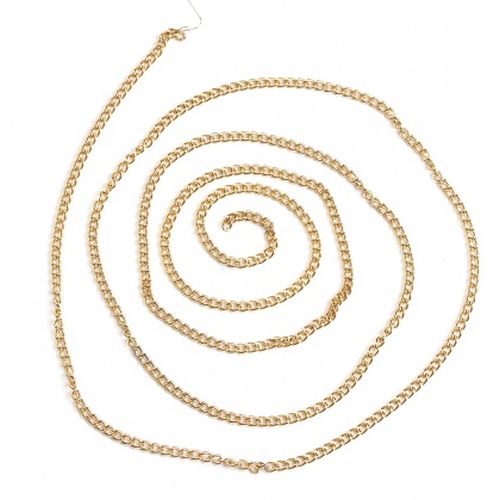 platte schakelketting RVS stainless steel gold plated
