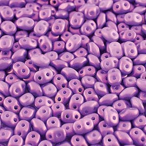 kralen superduo paars, gold shine orchid