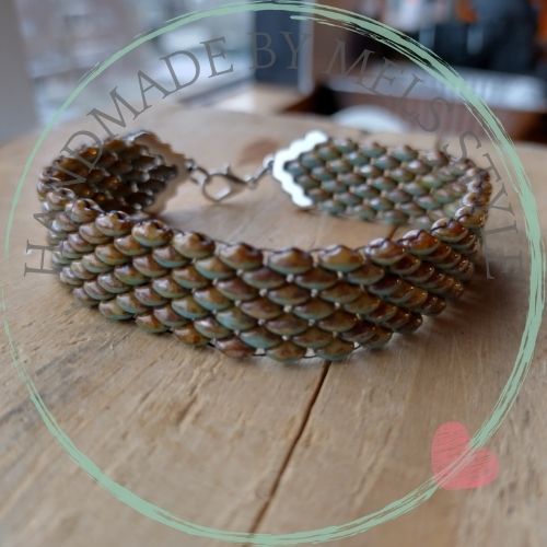 Armband gemaakt van superduo kralen en magneet sluiting van RVS, gemaakt door mels style Armband van Superduo kralen met magneetsluiting van RVS stainless steel