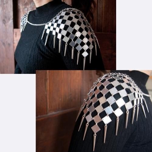Silver Shoulder Jewelry with Spikes