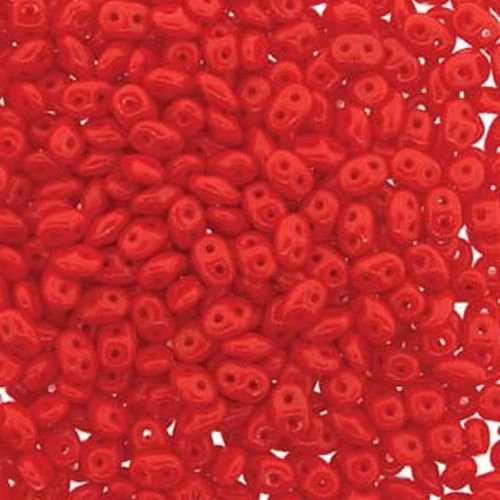 Superduo kralen rood Opaque Coral Red