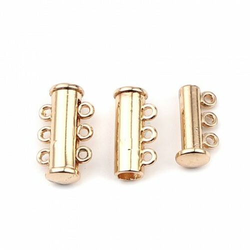 Magnetisch schuifslot 3 rijen magneet slot sluiting gold plated