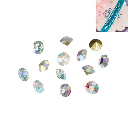 Puntstenen transparant crystal AB ss8 voordeelverpakking