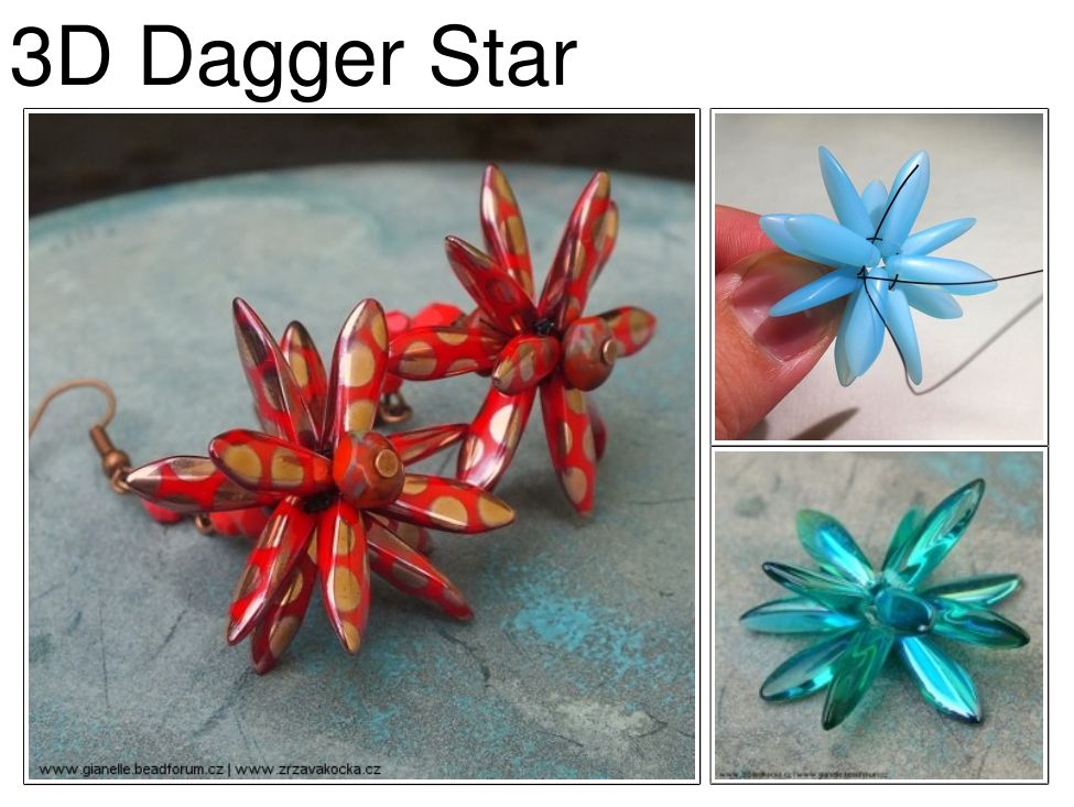 3D dagger star oorbellen patroon