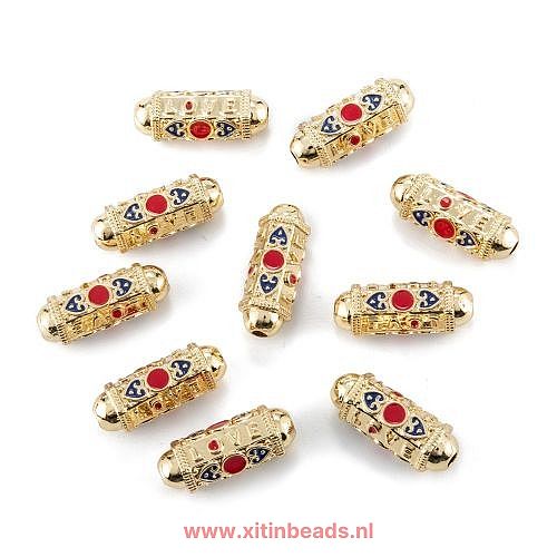 Message Beads Love - met Rood en Blauw - Metalen Kralen