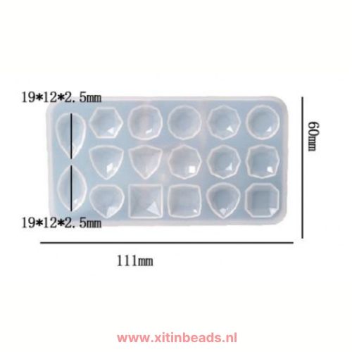 Siliconen Mal Facet Steentjes afmeting
