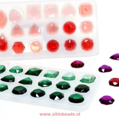 Siliconen Mallen met Facet Steentjes