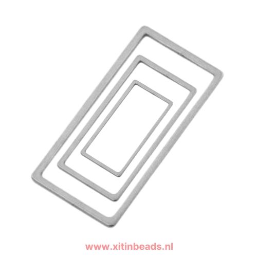 Ring RECHTHOEK Zilver 16x8, 21x10 en 26x13 mm