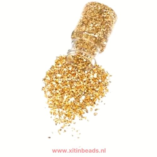Potje met Goud granulaat korrels