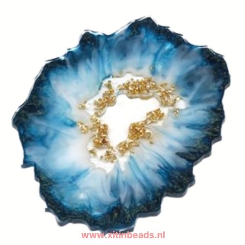 Epoxy resin of uv hars agaatplak met granulaat korrels