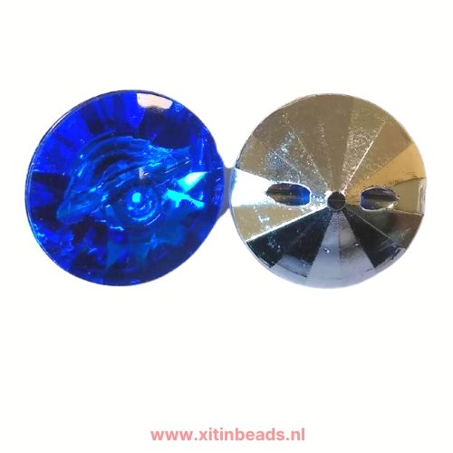 Knoop facet cobalt blauw Acryl