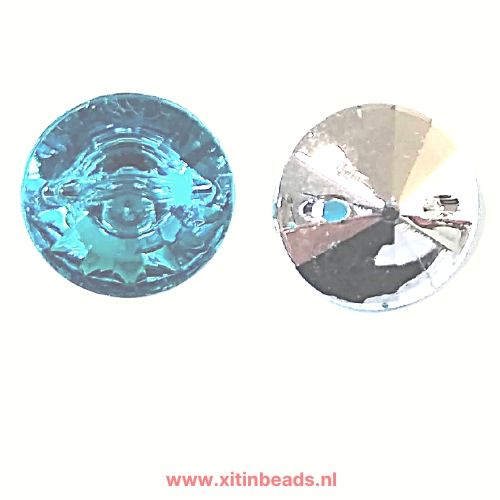 Knoop Facet Aqua Blauw