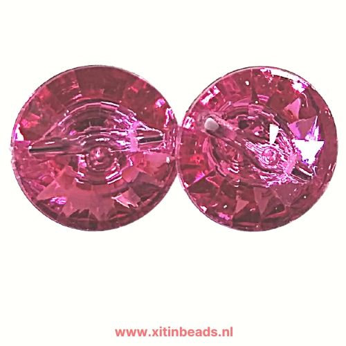 Bling bling knopen rivoli fuchsia roze
