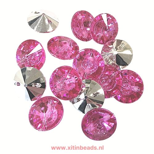 Roze knopen rozen (15 & 19mm) - Seegers Fournituren