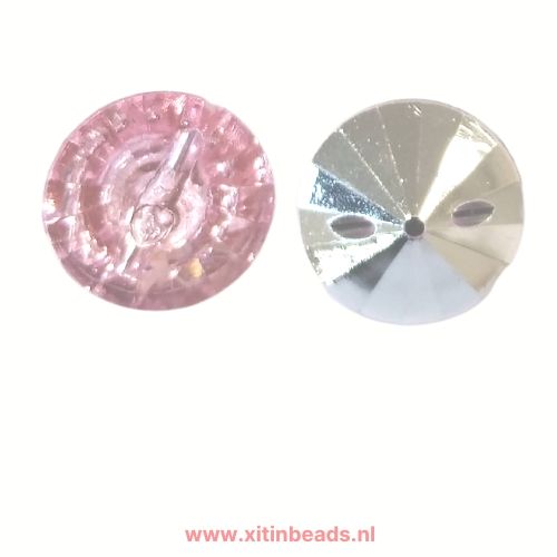 Knoop facet roze acryl