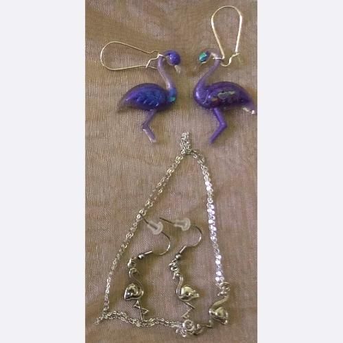 Flamingo sieraden gemaakt door Brenda Fladderak Flamingo Sieradenset