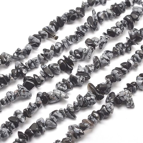 Chipstone sneeuwvlok obsidiaan kralen split