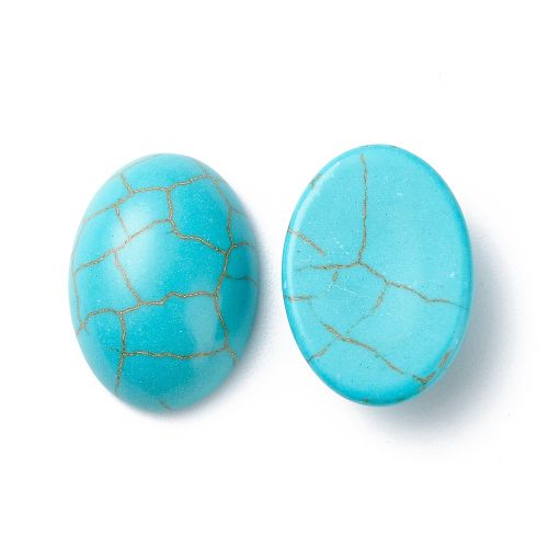 Synthetische howliet turquoise cabochons voorkant en achterkant